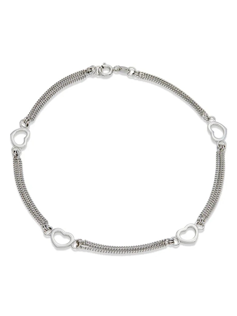 Savvy Cie Silver Heart Chain Anklet